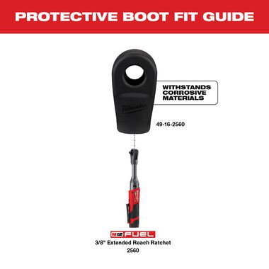 Milwaukee M12 FUEL 3/8 in. Extended Reach Ratchet Rubber Boot, large image number 1