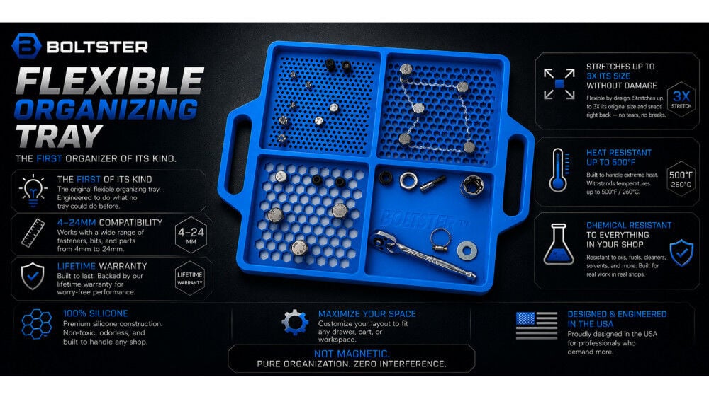 Boltster 4-Way Flexible Fastener Organizing Tray Blue, large image number 2