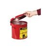 Justrite 2 Gallon Red Steel Countertop Oily Waste Can for Small Wipes, small image number 2