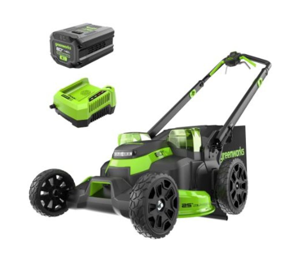 Greenworks 80V 25in Cordless Dual Blade Self Propelled Lawn Mower