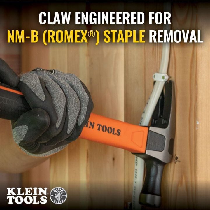Klein Tools Electricians Hammer Straight Claw 18oz 15in, large image number 1