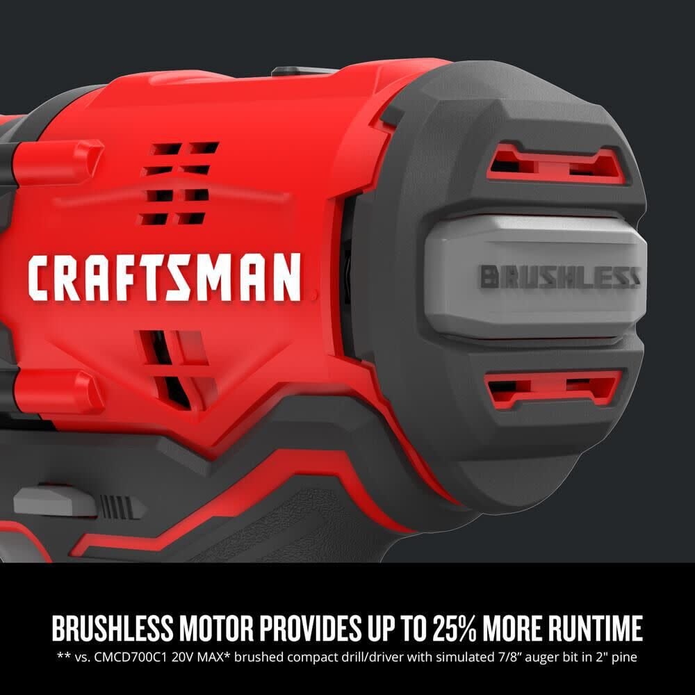CRAFTSMAN V20* Cordless Brushless 1/2 Inch Drill/Driver 1 Battery Kit, large image number 6
