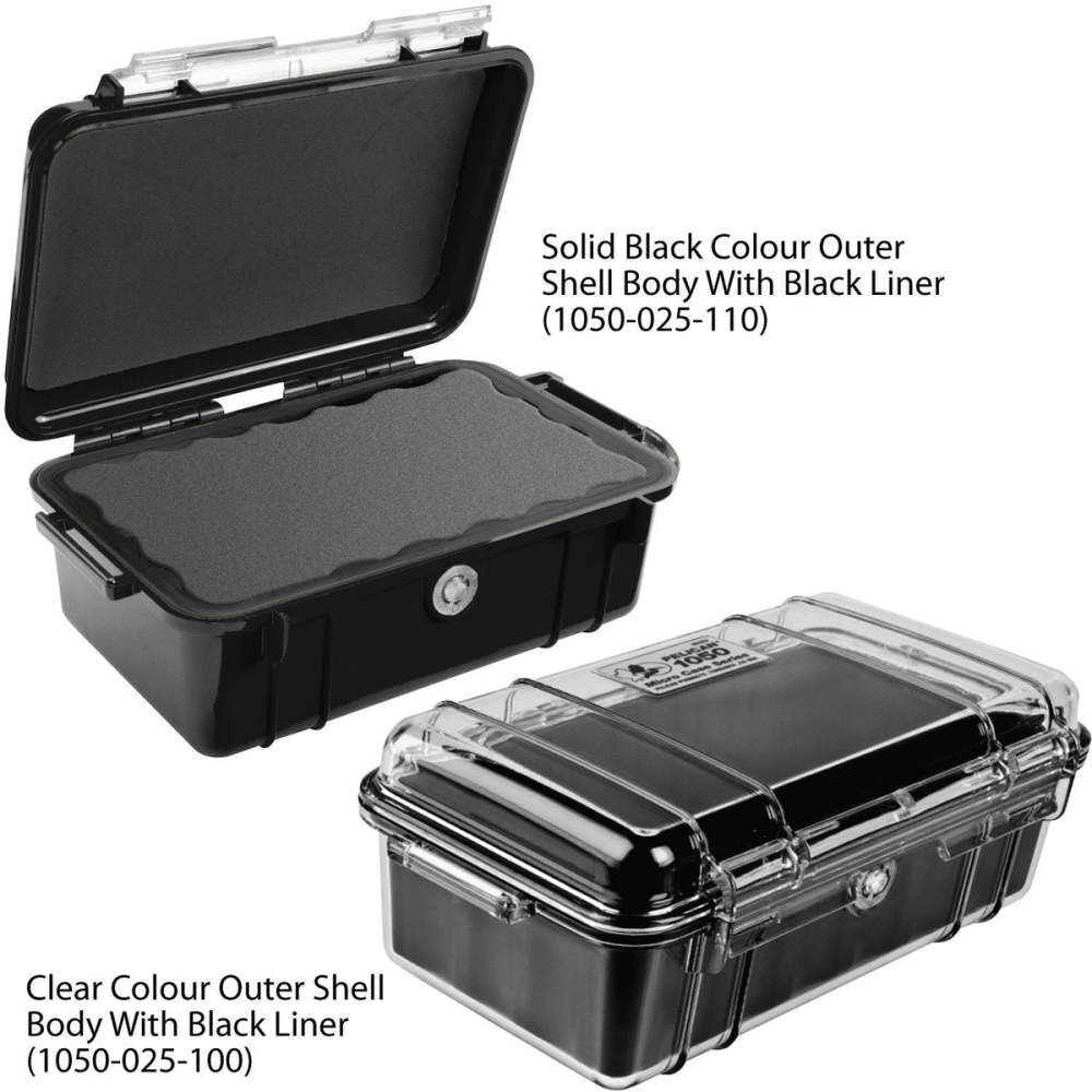 Pelican 1050 Polypropylene 0.04 Cu-Ft. Micro Case, Black/Clear, large image number 2