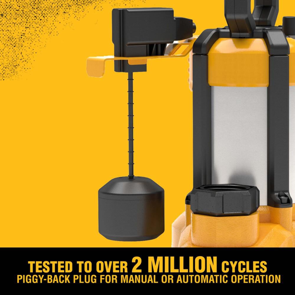 DEWALT 1/3 HP SSTL/Cast Iron Vertical Sump Pump Kit with Check Valve, large image number 4