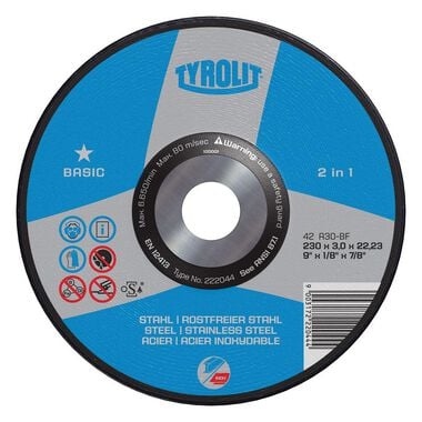 Diamond Products Tyrolit BASIC Super Thin Wheels for INOX Steel & Stainless Steel - Type 1