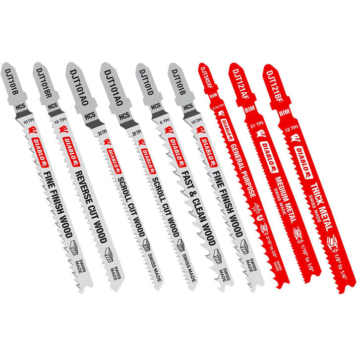 Diablo Tools 10 pc T-Shank Jig Saw Blade Set for Wood & Metal (10-Piece)