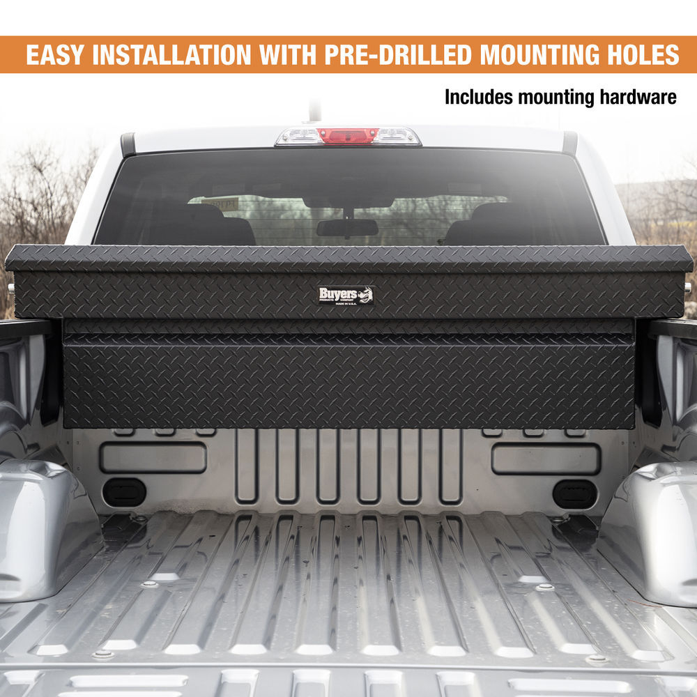 Buyers Products Company 18 x 27 x 71 Inch Textured Diamond Tread Aluminum Crossover Truck Box Matte Black, large image number 2
