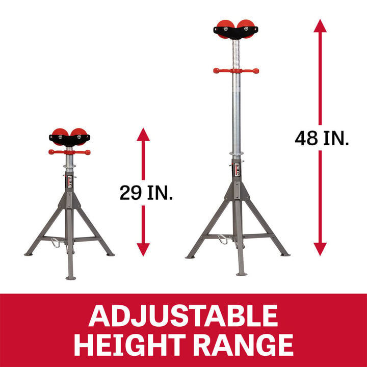 JET Folding Pipe Jack Stand with Steel Rollers, large image number 2