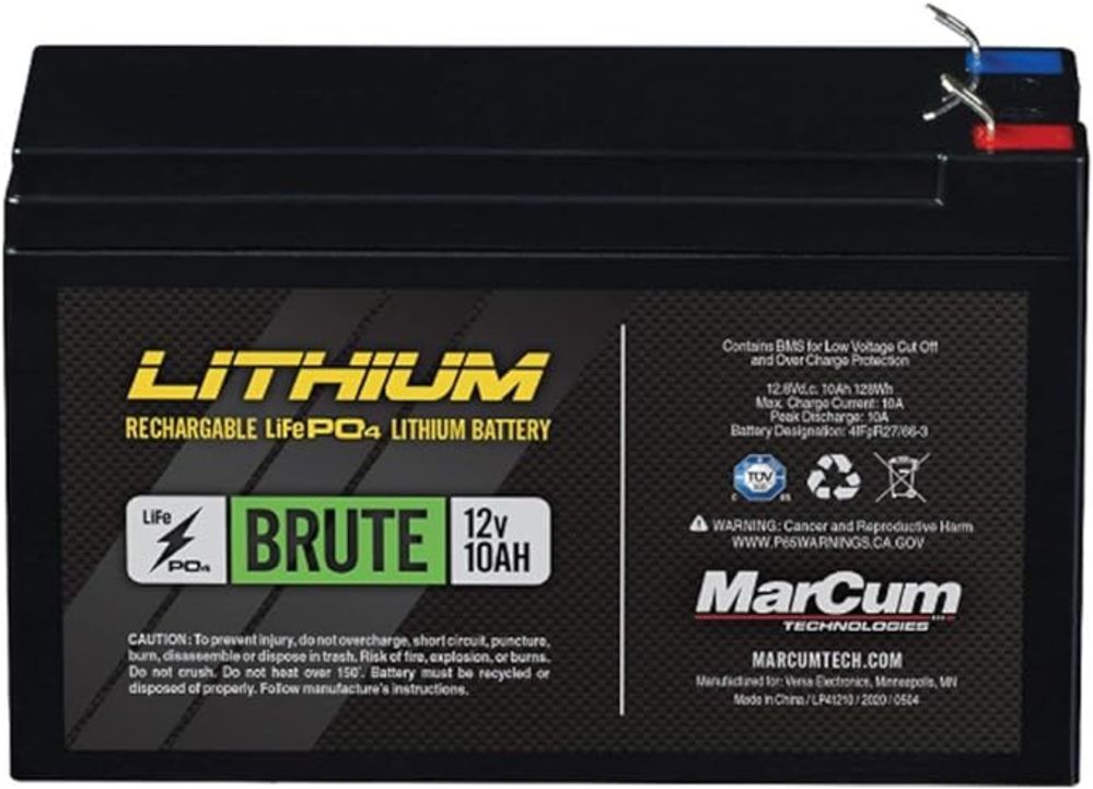MarCum Brute 12V 10Ah Lithium LiFePO4 Battery – LP41210