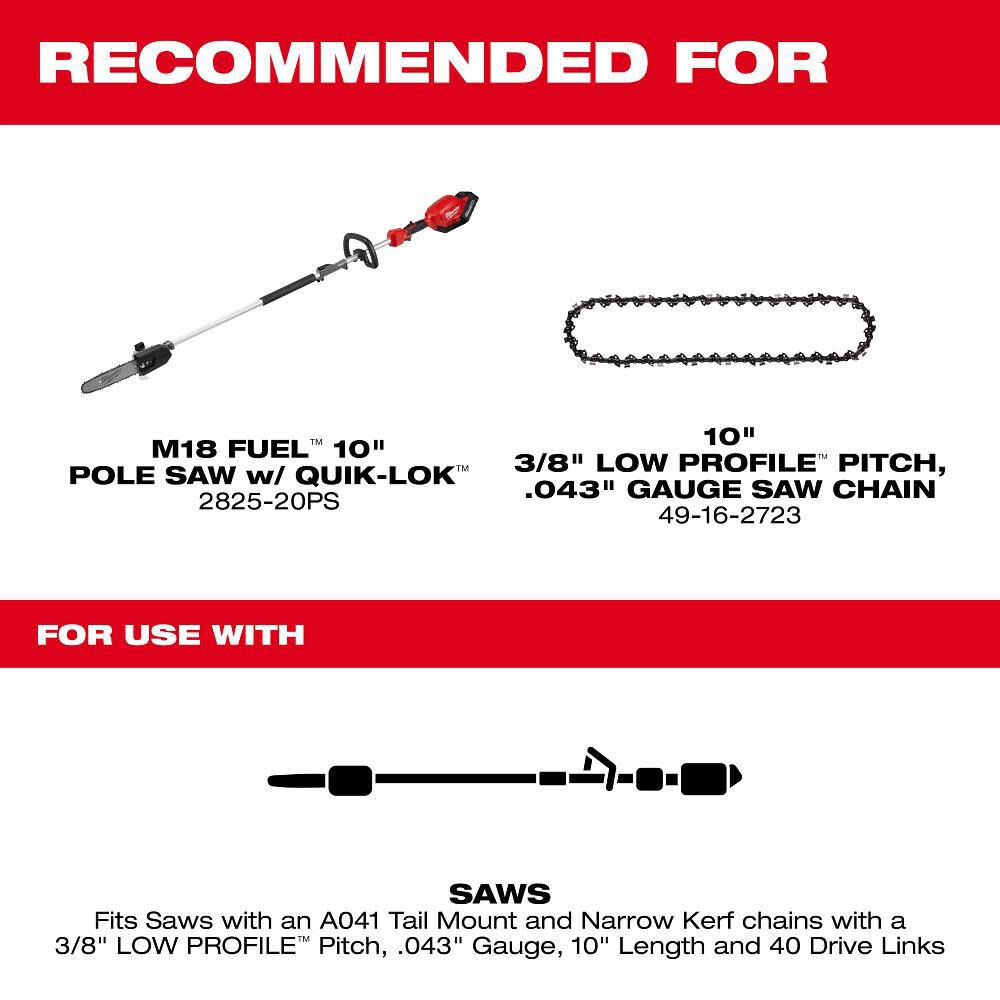Milwaukee 10inch Pole Saw Guide Bar 48 09 5001 Acme Tools