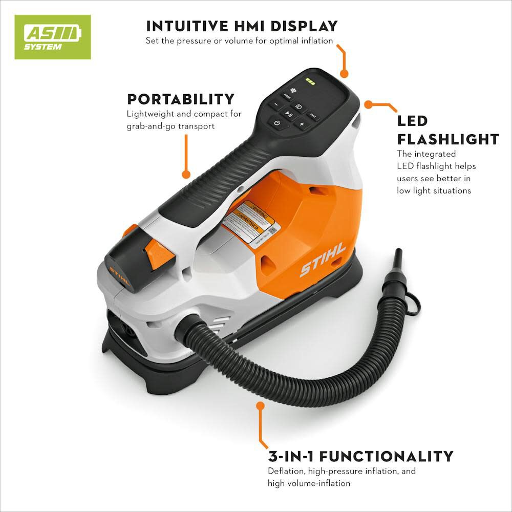 Stihl KOA 20 10.8 Volt Cordless Inflator Kit with Battery and Charger, large image number 3