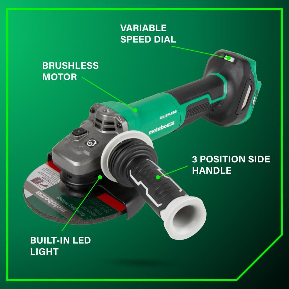 Metabo HPT 36V MultiVolt 6in Angle Grinder Paddle Switch Variable Speed Cordless (Bare Tool), large image number 3