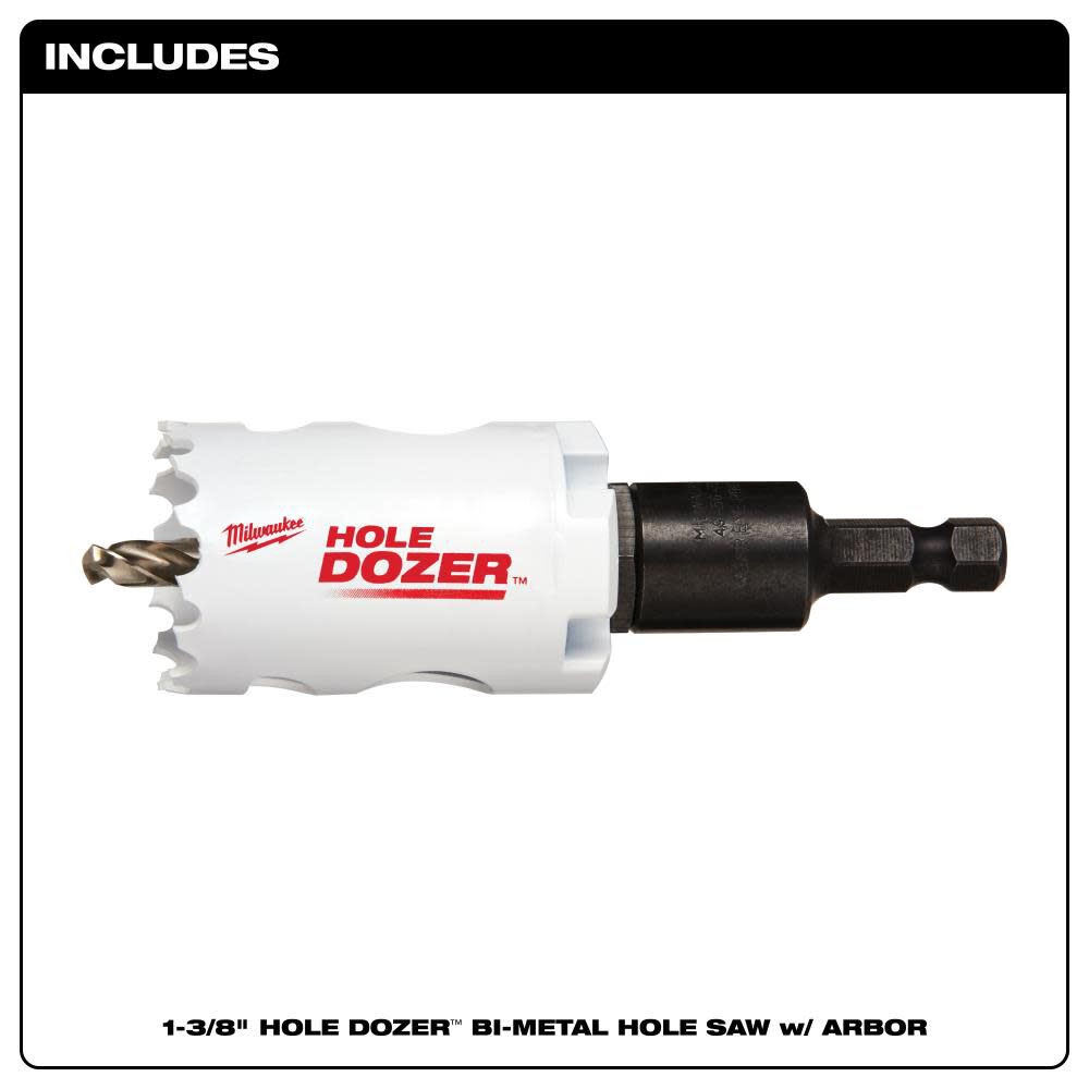 Milwaukee 1-3/8inch HOLE DOZER Bi-Metal Hole Saw with Arbor, large image number 2