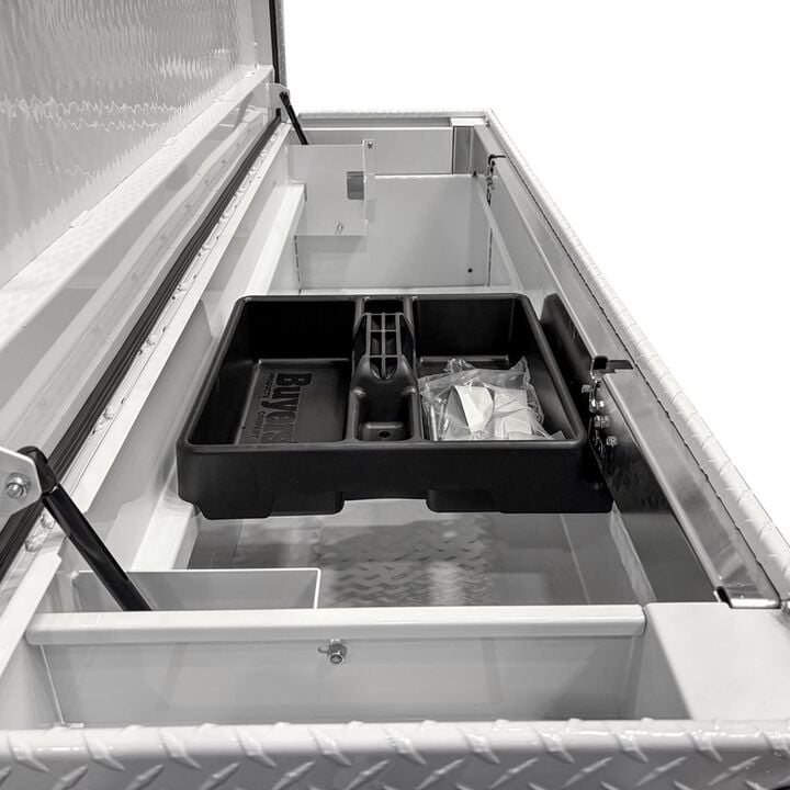 Buyers Products Company 18 x 20 x 71 Inch Diamond Tread Aluminum Crossover Truck Tool Box Gloss White, large image number 5