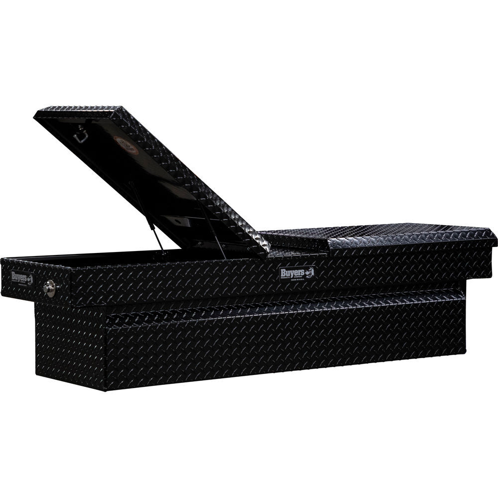 Buyers Products Company 23x20x71 Inch Gloss Black Diamond Tread Aluminum Gull Wing Truck Box, large image number 4