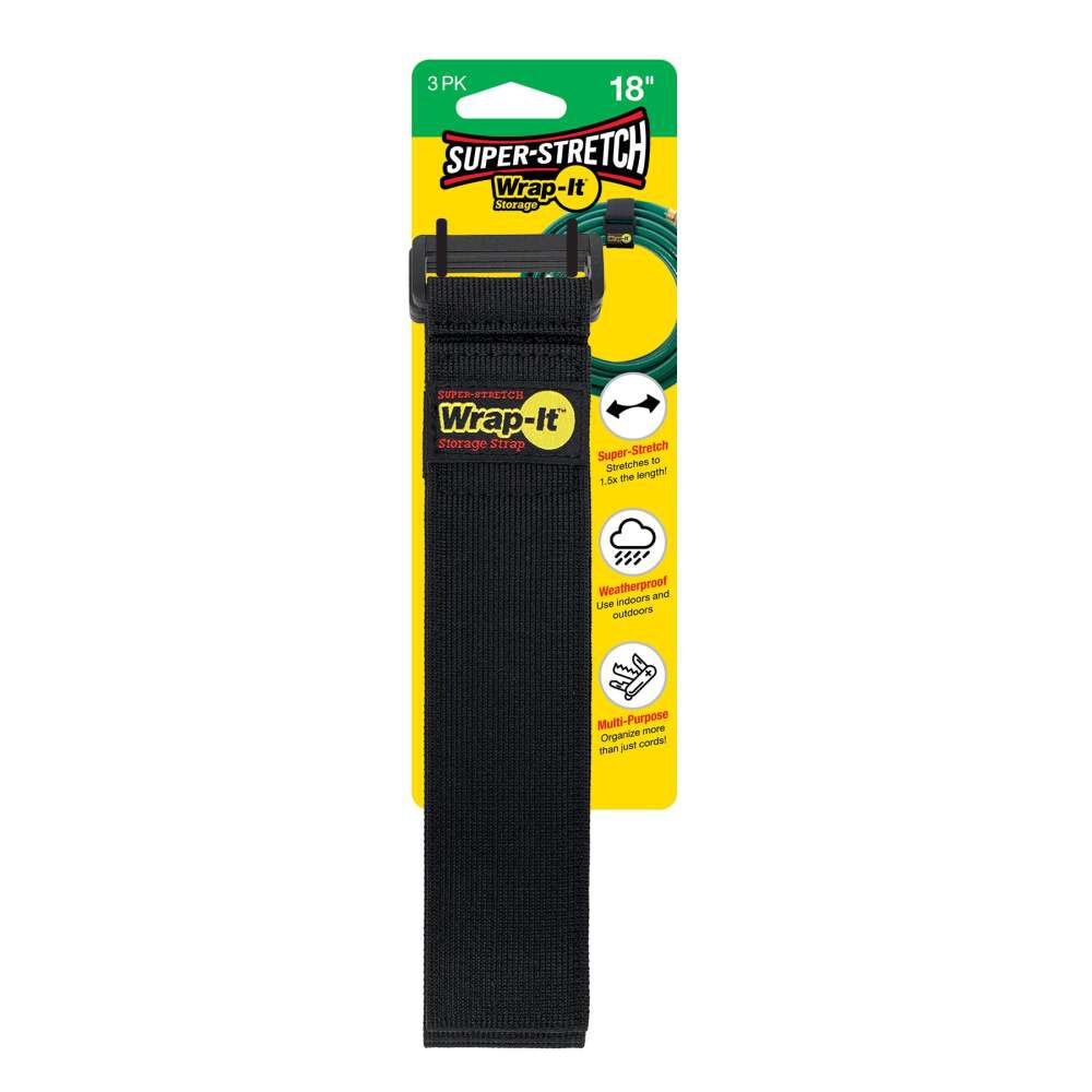 Wrap-It Super-Stretch Storage Strap, 18 Inch x 2 Inch, Black, large image number 10