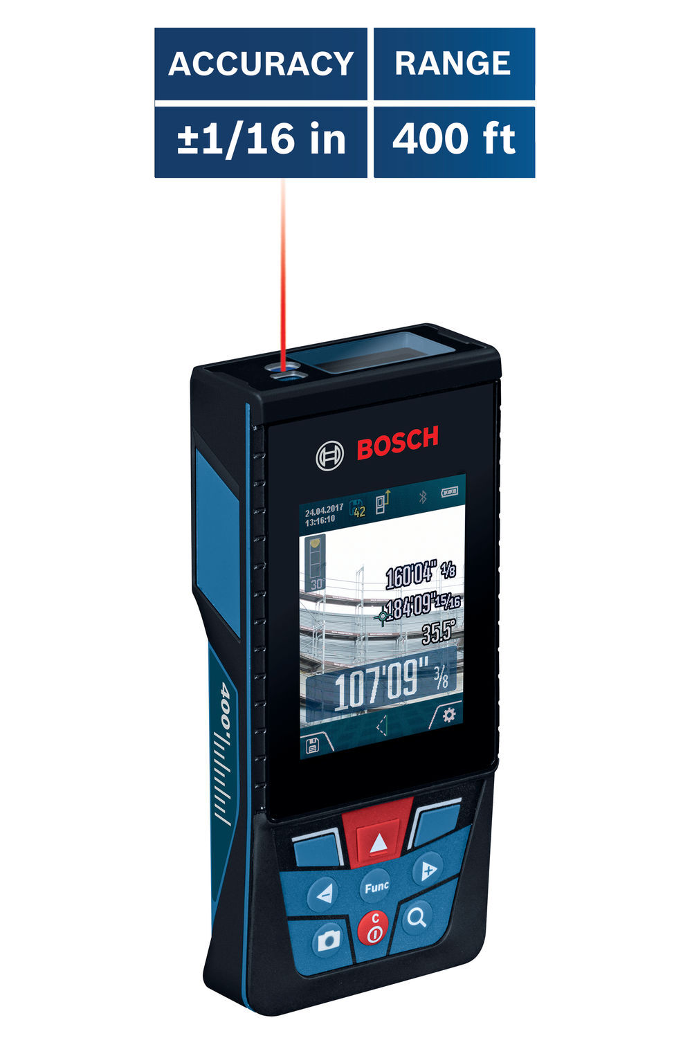 Bosch BLAZE Outdoor Connected Li-Ion 400 Ft Laser Distance Measurer with Camera Reconditioned, large image number 11
