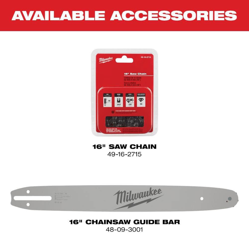 Milwaukee M18 450 CFM Handheld Blower and M18 Fuel 16 Inch Chainsaw Bundle, large image number 15