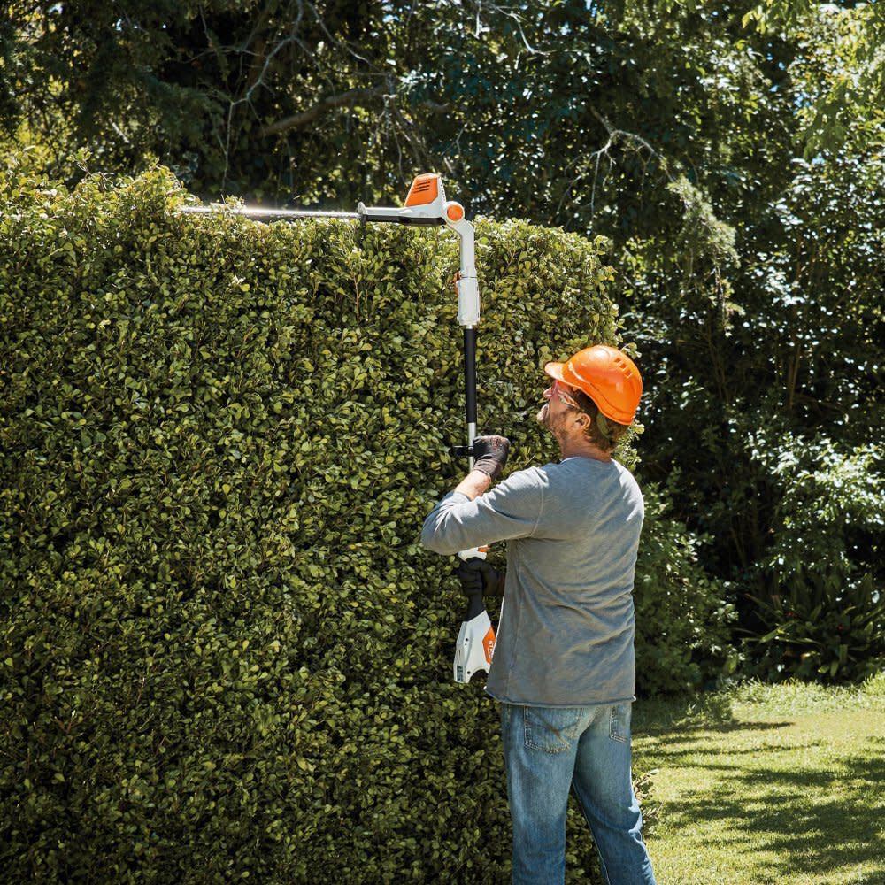 Long handle shop battery hedge trimmer