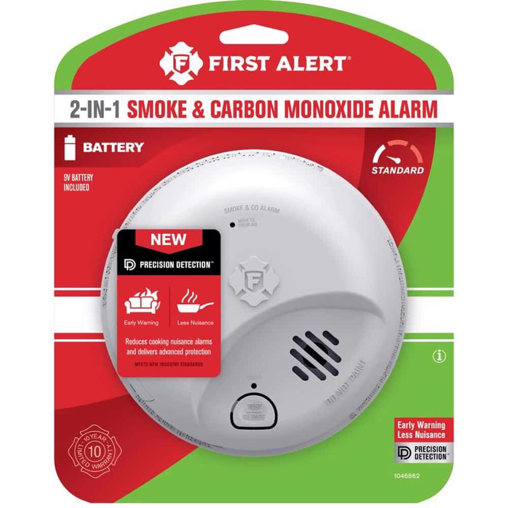 First Alert SMICO100 Battery-Powered Ionization 2-in-1 Smoke & CO Alarm, large image number 4