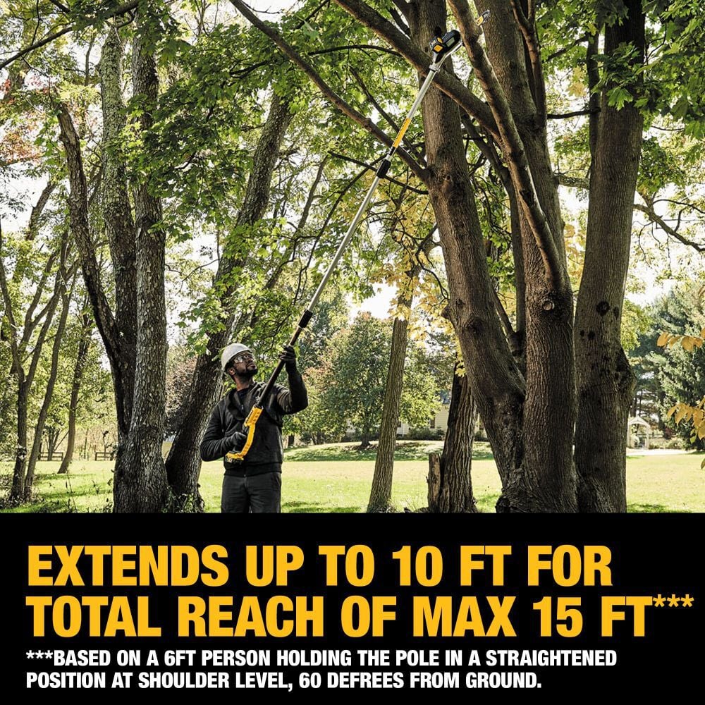 DEWALT 20V MAX 8in Pole Saw with Extension Kit, large image number 6