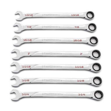 GEARWRENCH 120XP Universal Spline Sae XL Combination Ratcheting Wrench Set 7 Pieces