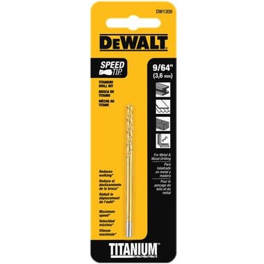 DEWALT 9/64-in Titanium Nitride Coating Speed Tip Drill