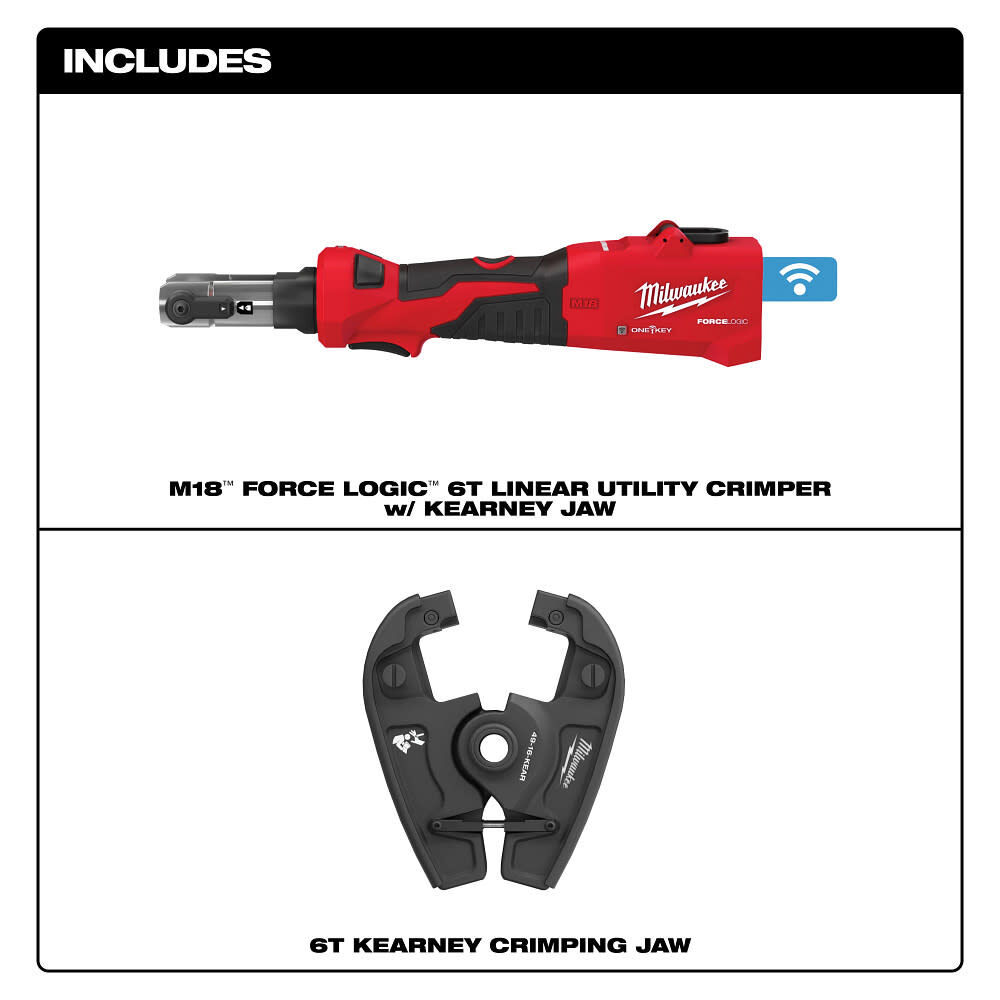 Milwaukee M18 FORCE LOGIC 6 Ton Linear Utility Crimper with Kearney Jaw, large image number 2