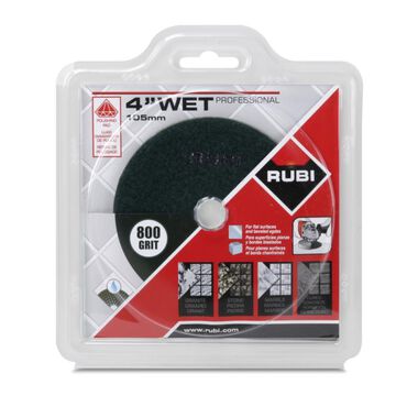Rubi Tools Resin Wet Polishing Pad 800 Grit 4 In.