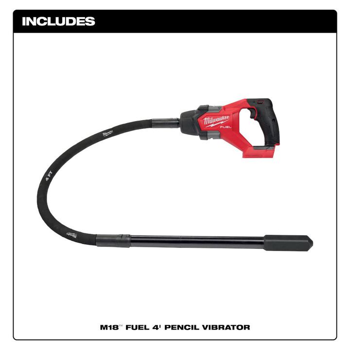 Milwaukee M18 FUEL 4' Concrete Pencil Vibrator (Bare Tool), large image number 1