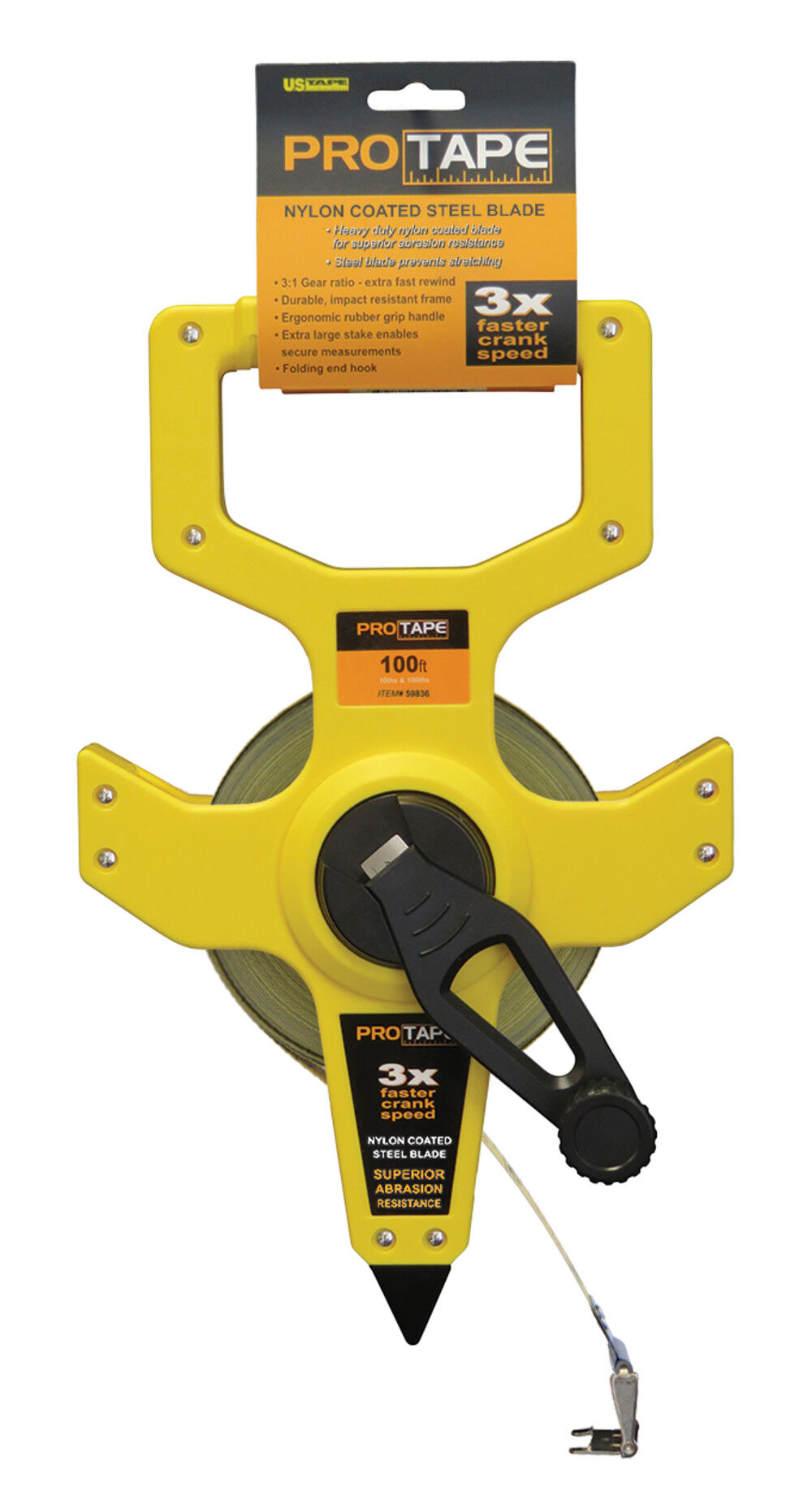 US Tape 3X Rewind Open Reel 1/2 Inch x200 Ft. Tape with Nylon Clad Steel Blade, large image number 1