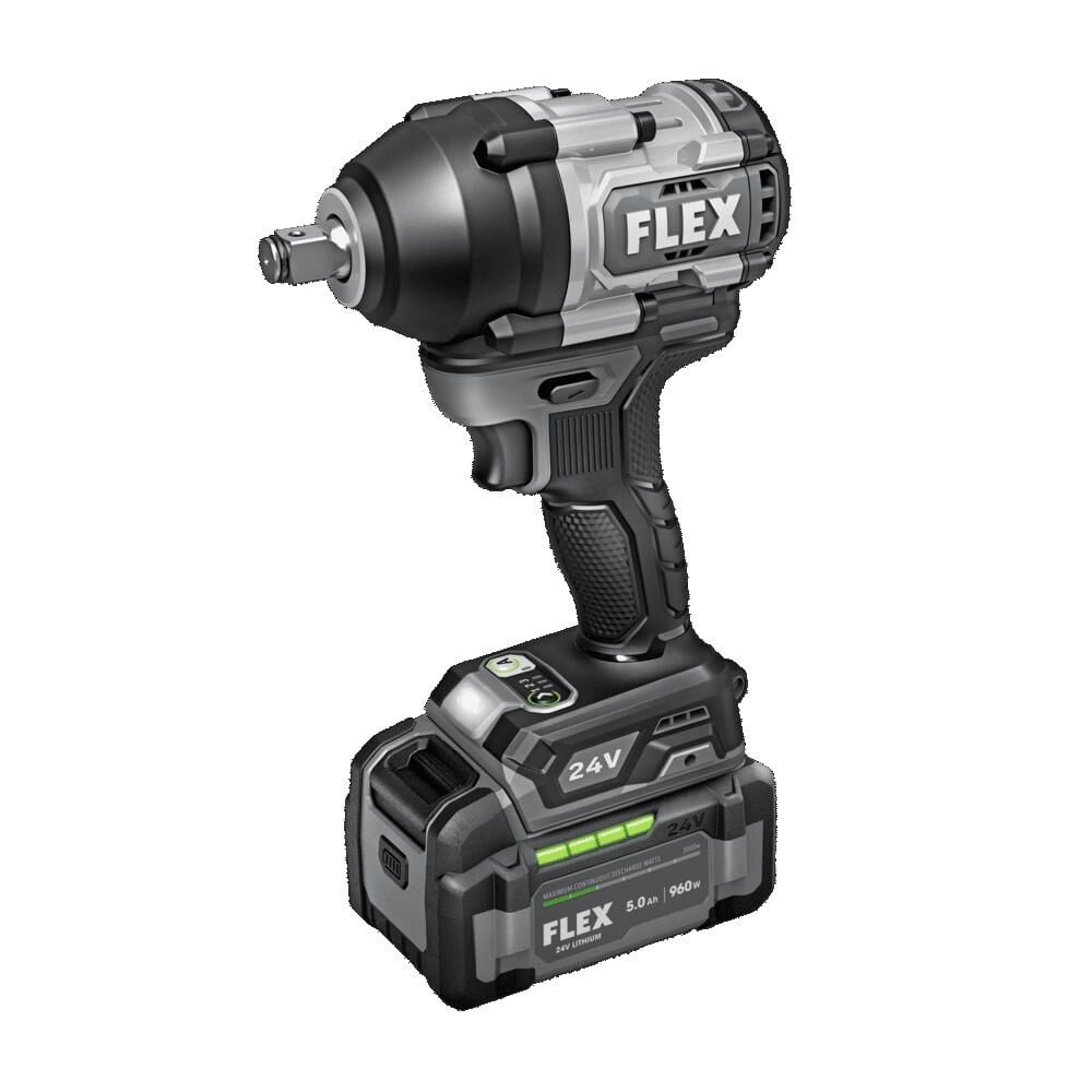 FLEX 24V Cordless 1/2 Inch Mid Torque Impact Wrench Kit, large image number 4