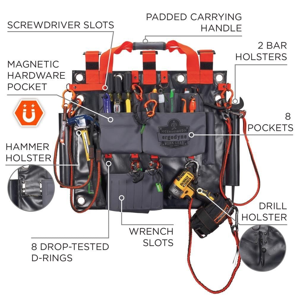 Ergodyne Arsenal 5711 Bucket Truck Tool Board with Bucket Hooks Kit Gray, large image number 4