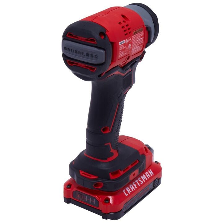CRAFTSMAN V20* Cordless Brushless 1/4 Inch Impact Driver 2 Battery Kit, large image number 4