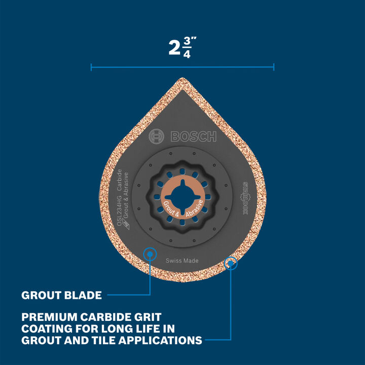 Bosch 2-3/4 Inch Starlock Oscillating Multi Tool Hybrid Grout Blade, large image number 1