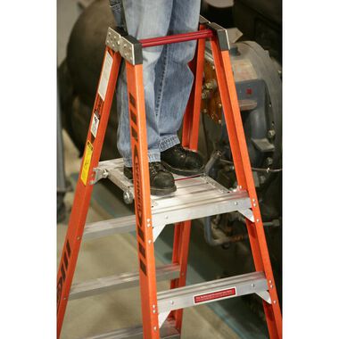 Werner 6 Ft. Type IA Fiberglass Platform Ladder with Casters, large image number 1
