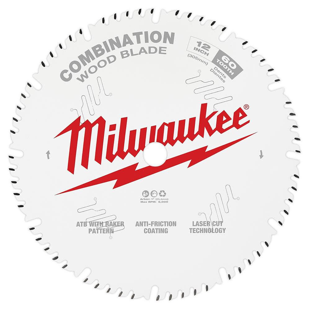 Milwaukee 12 in. 60T Combination Circular Saw Blade, large image number 1