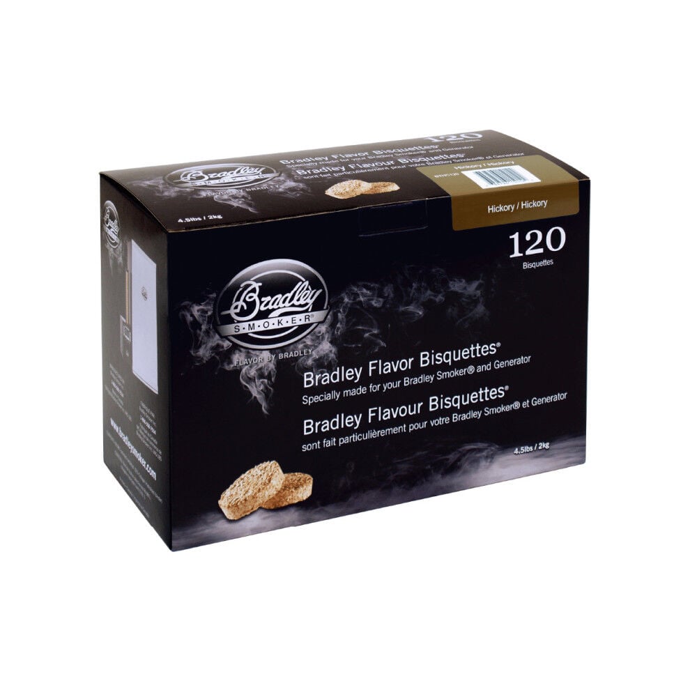 Bradley Smoker Hickory Wood Bisquettes 120 Pack – BTHC120