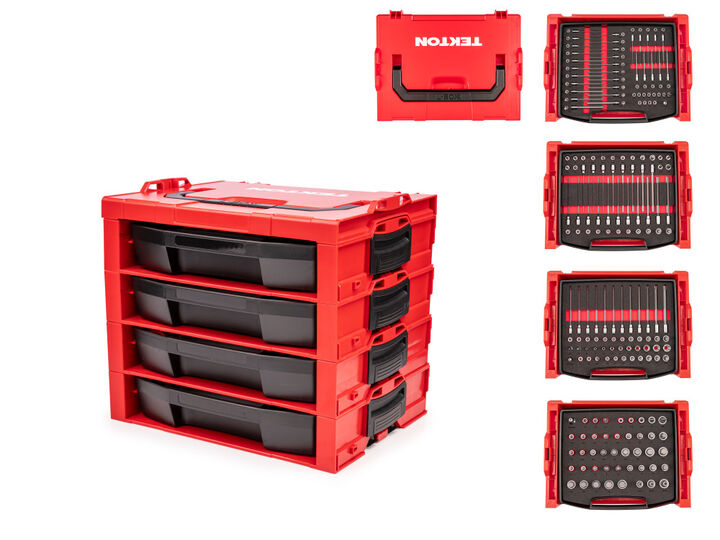 Tekton 1/4, 3/8, 1/2 Inch Drive Bit Socket Set, Modular Org, 213 Pieces, large image number 0
