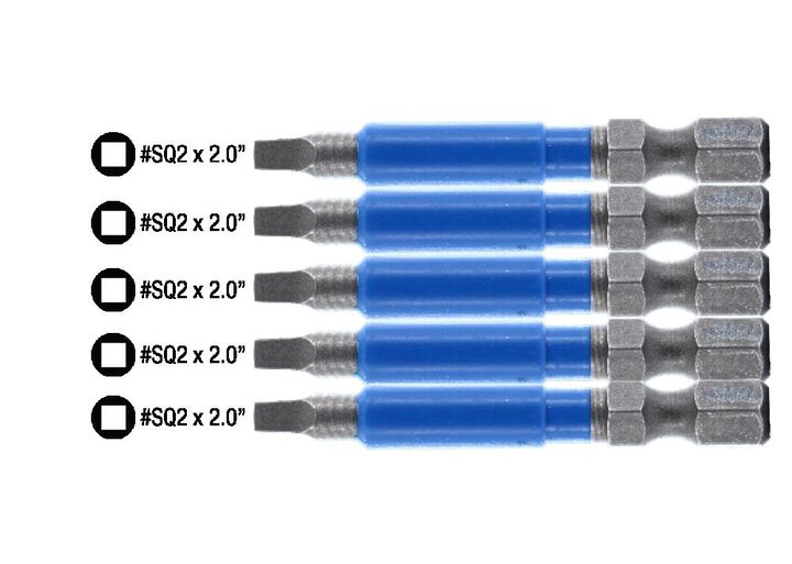 Wiha TerminatorBlue Impact Bit 2in Square #2 5pk, large image number 1
