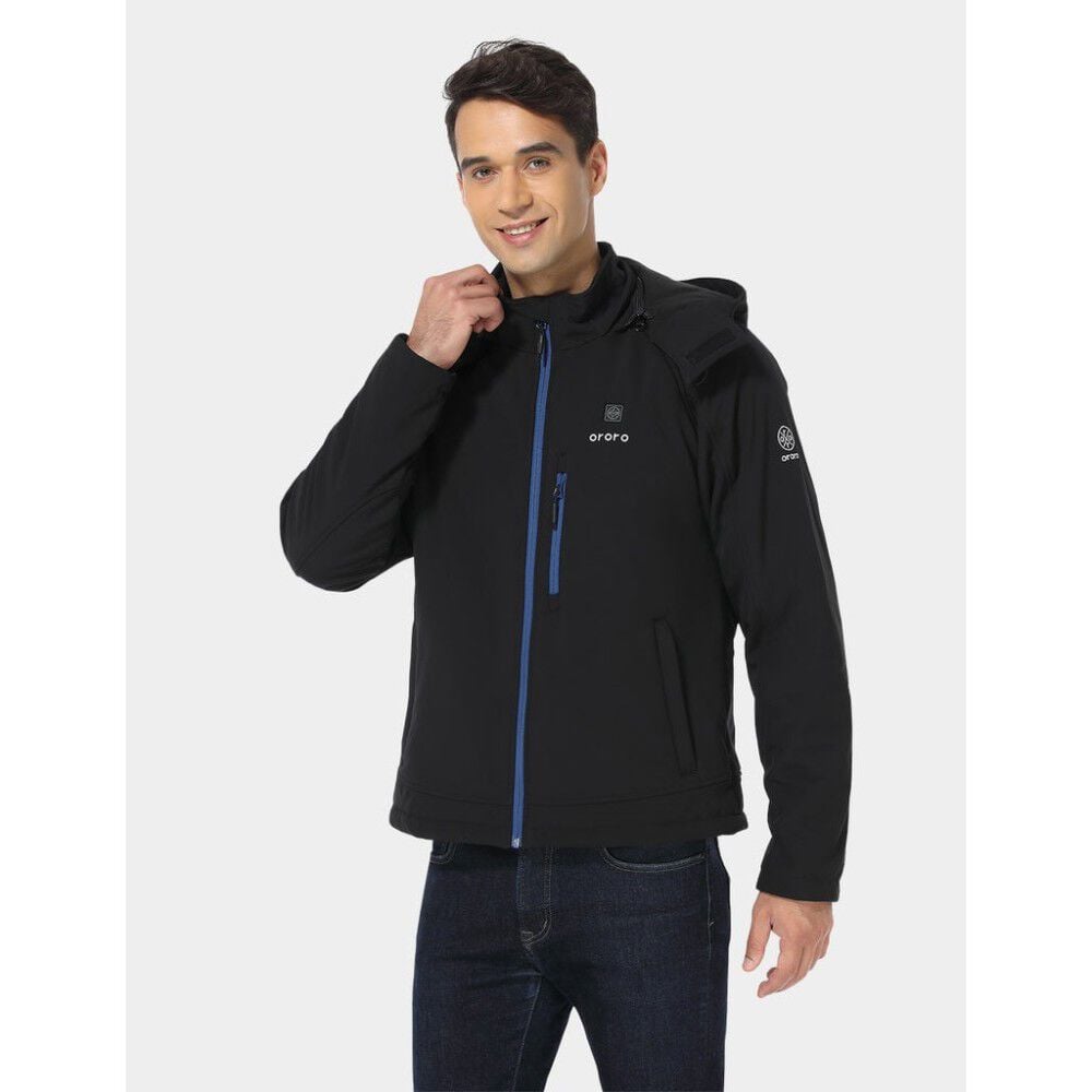 ORORO Mens Black Blue Classic Heated Jacket Kit 5X MJC 31 3010