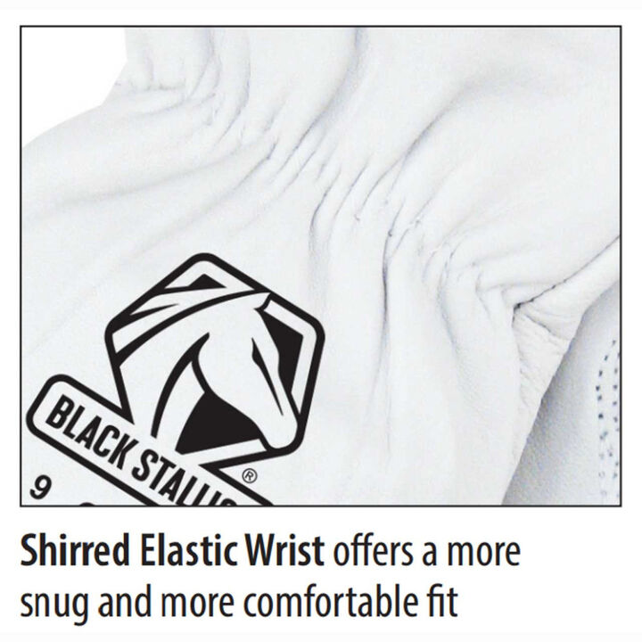 Black Stallion White Goatskin Leather A5 Cut Resistant Driver Gloves, large image number 2