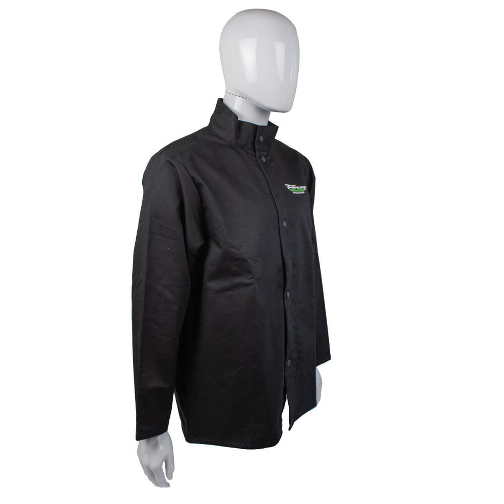 Forney Industries Flame Retardant Light-Duty Welding Jacket, Black, Size XL – 57225