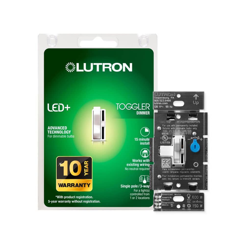 Lutron Toggler LED+ 120V 150W 1P 3-Way Dimmer Switch, large image number 8