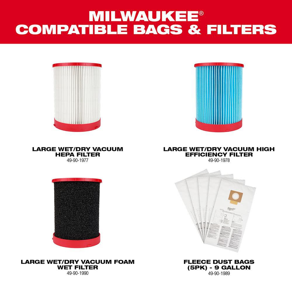 Milwaukee M18 Fuel 9 Gallon Dual Battery Wet Dry Vacuum Reconditioned 0920 80 Sansujyuku sansujyuku.com