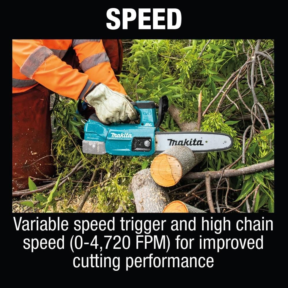 Makita 18V LXT Lithium-Ion Brushless Cordless 10in Top Handle Chain Saw (Bare Tool), large image number 14
