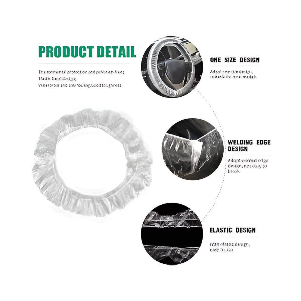 Johndow 5 x 16 Inch Steering Wheel Covers 100 Pieces, large image number 3