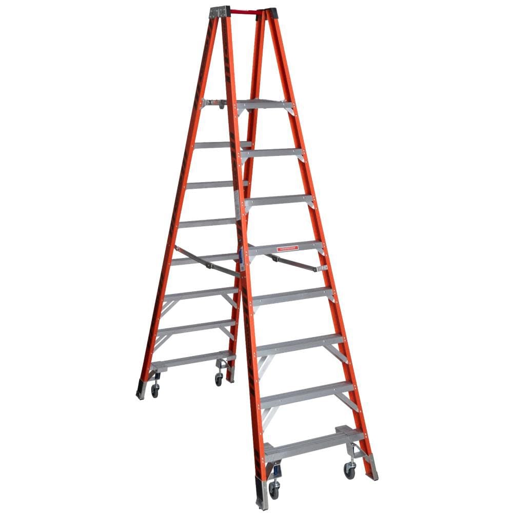 Werner 8 Ft. Type IA Fiberglass Platform Ladder with Casters – PT7408-4C