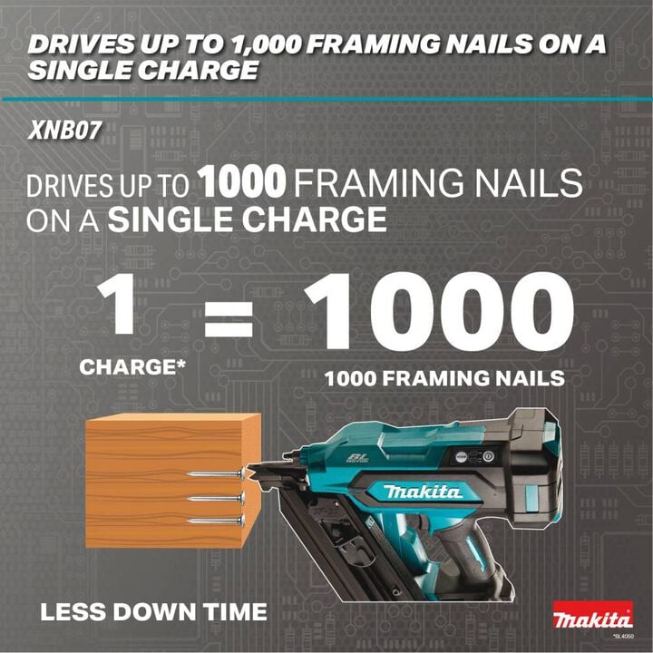Makita 18V LXT Lithium-Ion Brushless Cordless 30 Degree Clipped Head 3-1/2 Inch Framing Nailer 4 Ah Kit, large image number 5