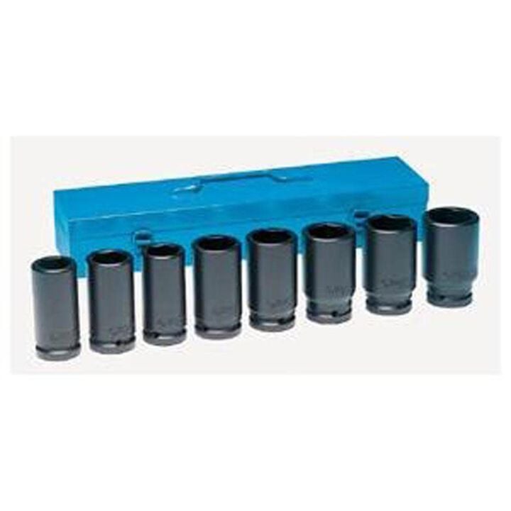 Grey Pneumatic 3/4 In. Drive Deep Length Fractional Impact Socket Set, large image number 0